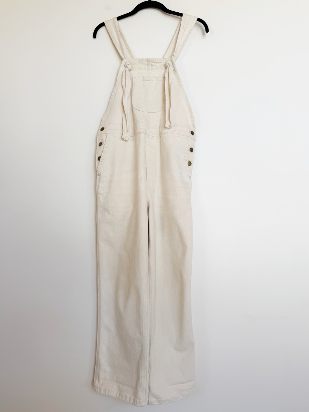 The Great Cream Ivory Tie Strap Overalls Size 0